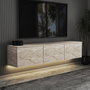 Hanah Home Soporte de TV Travertino con Estantes